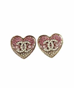 Chanel Pink Heart Clip Earring